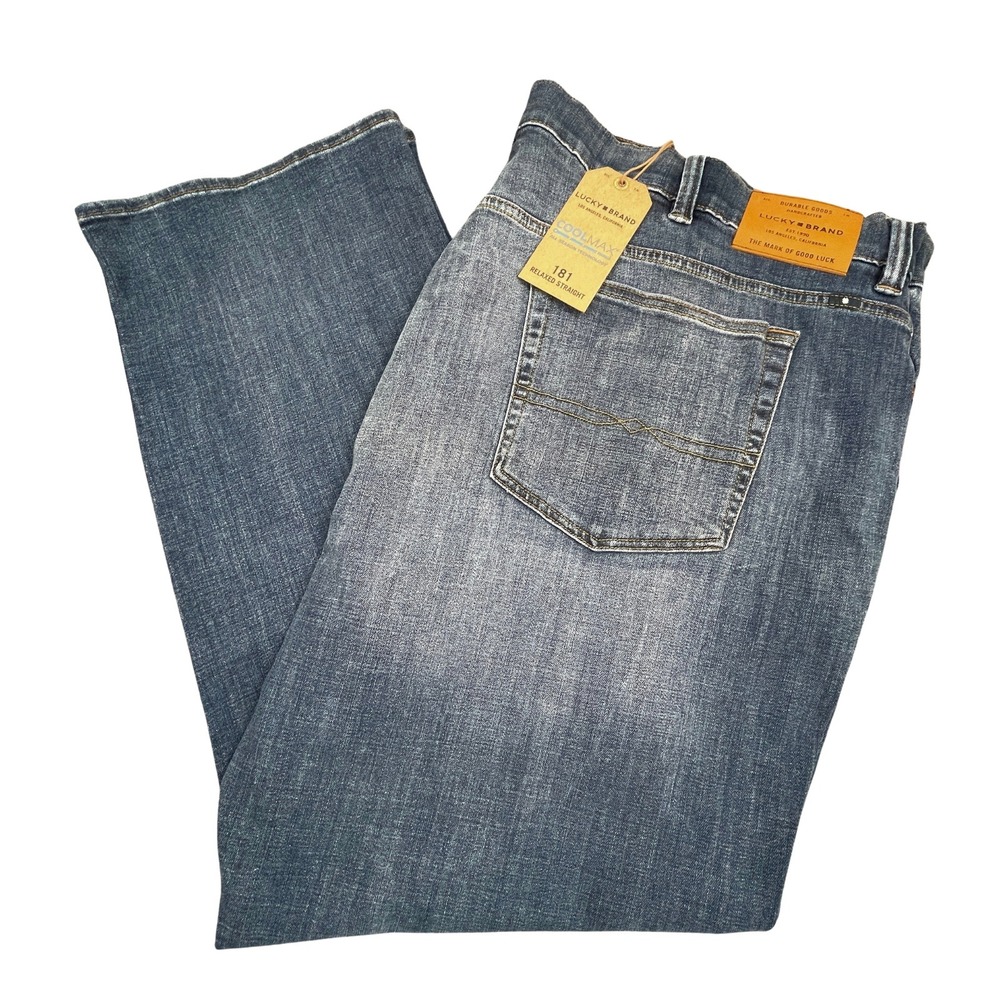 Lucky Brand Relaxed Straight Jeans‎ Mens 54x32 Harrison Coolmax Medium Wash NWT